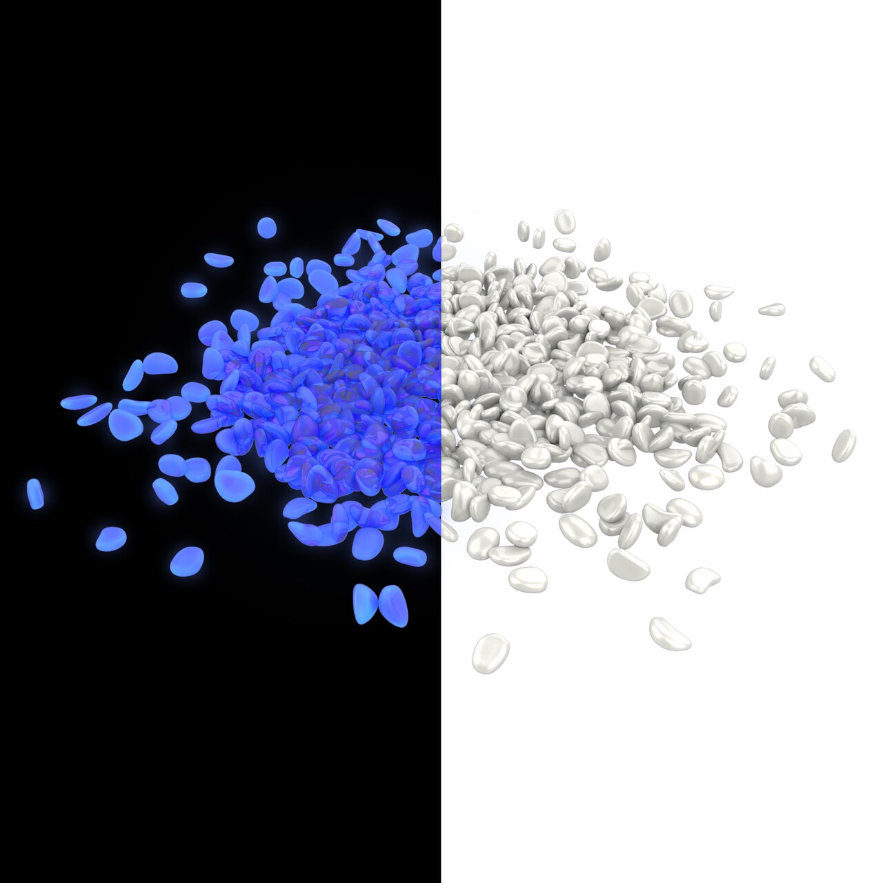 500 Glow In The Dark Pebbles Stones Blue Decorative Garden Pathway Rocks